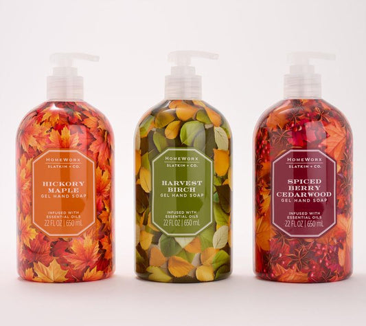 Homeworx by Slatkin + Co. S/3 22-Oz. Gel Hand Soaps Autumn Woodland