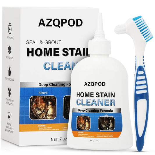 AZQPOD Mold Remover Gel with Scrub Brush – Heavy Duty Mildew Stain Cleaner for Washer Gasket, Shower Caulk, Tile Grout & Bathroom – 7 Fl Oz