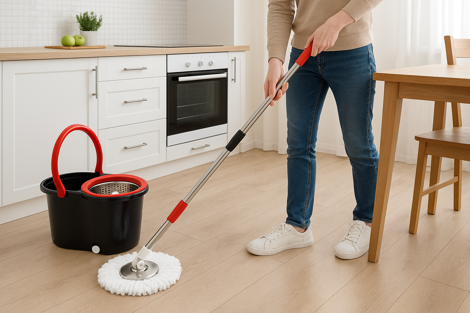 Spinmop in Actie