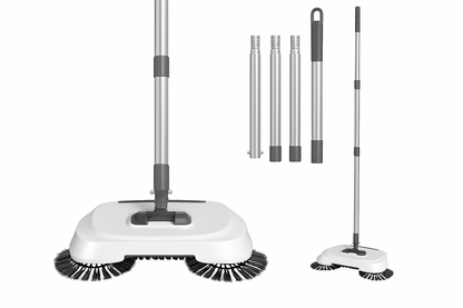 3-in-1 Handmatige Vloerreiniging Set - Bezem, Stofdoek & Dweil | Geen Stroom Nodig
